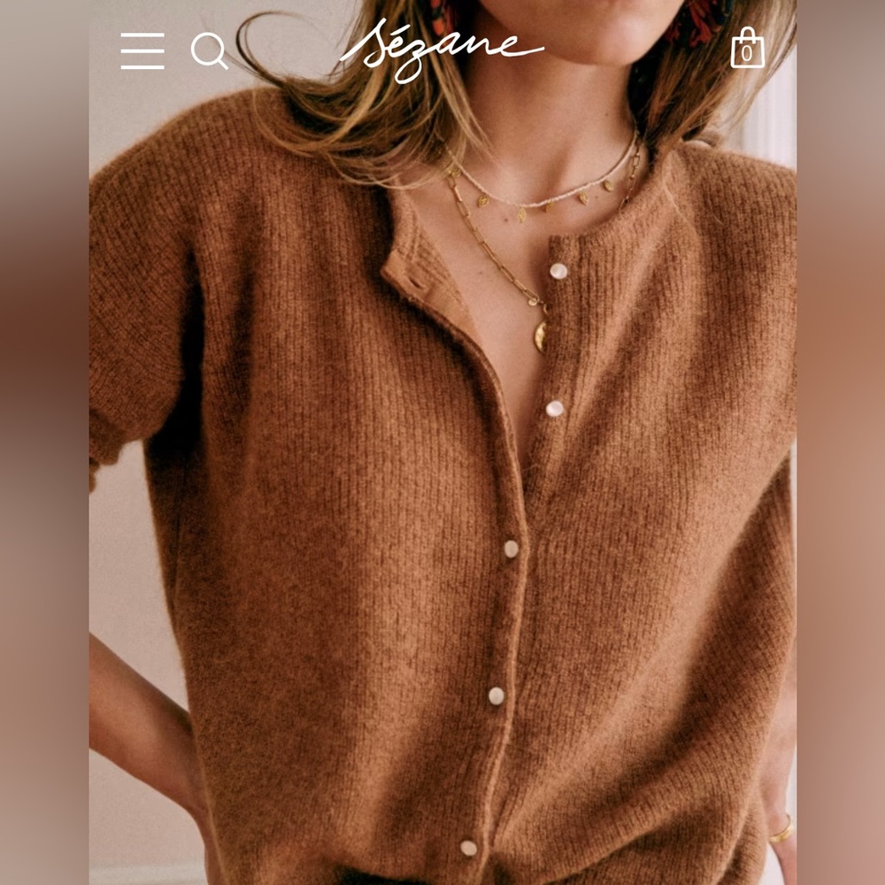 Sézane Gaspard cardigan, camel, M